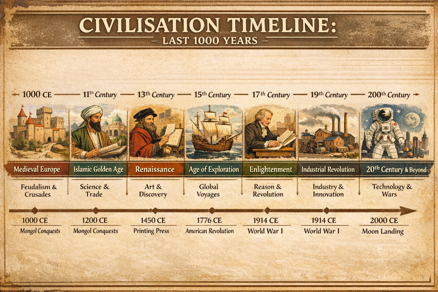 ChatGPT civilisation timeline output